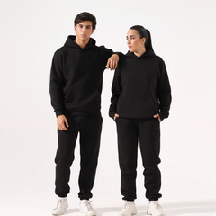 Black F Twist Fleece Co-Ord Set