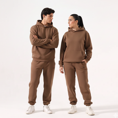 Brown F Twist Fleece Co-Ord Set