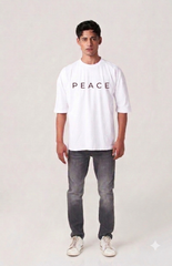 PEACE JERSEY DOWN SHOULDER SHIRT -CODE (105)