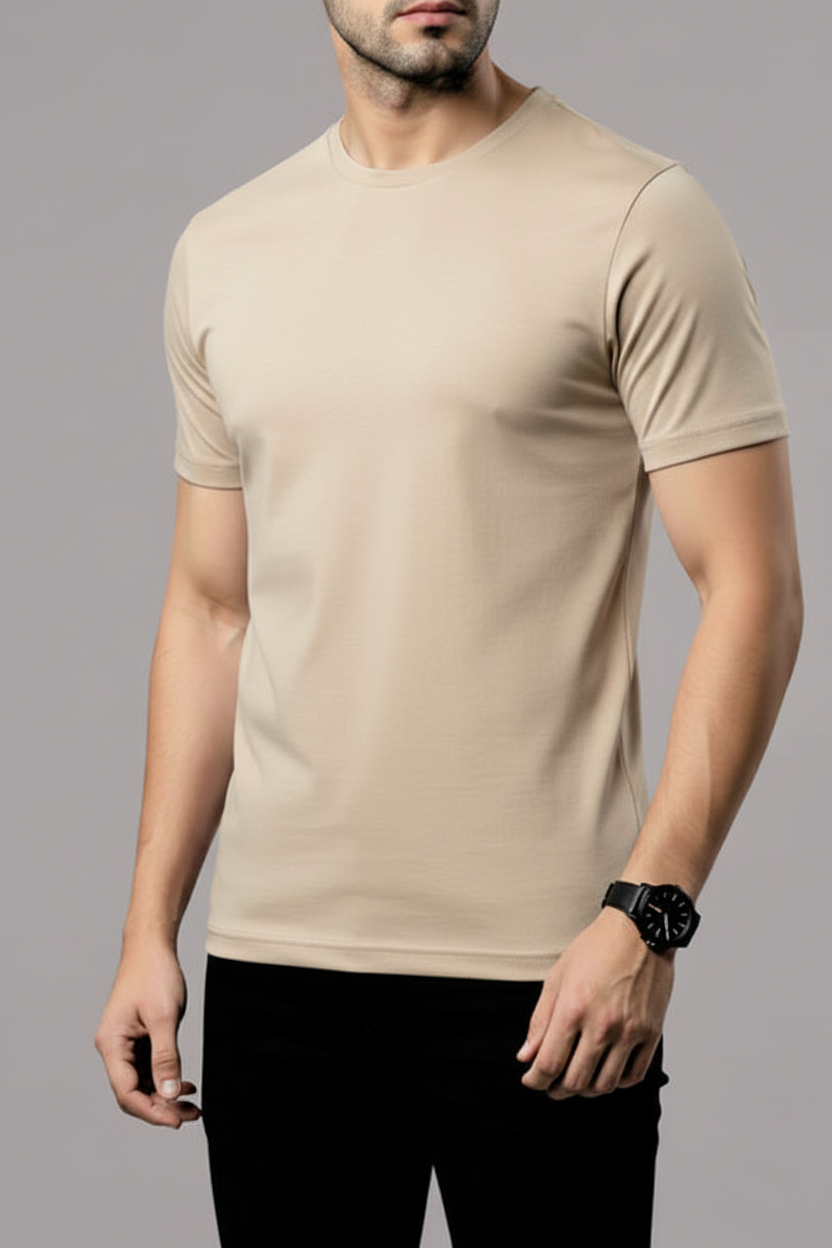 Beige Men's Basic Tee – 2:3 Portrait