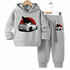 Car Printed Hoodie Tracksuit (Premium)