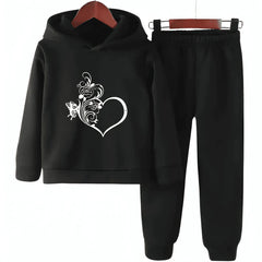 HEART FLOWER HOODIE TRACKSUIT