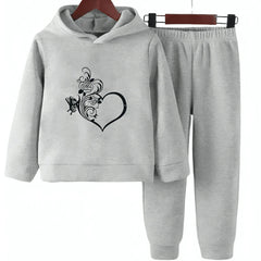 HEART FLOWER HOODIE TRACKSUIT