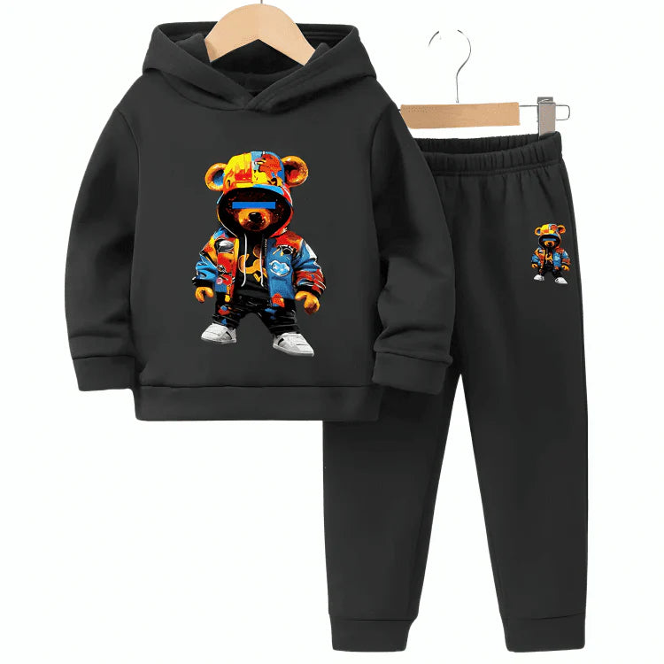 Multi Color Bear Hoodie Tracksuit (Premium)