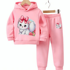 Cute Cat Hoodie Tracksuit (Premium)