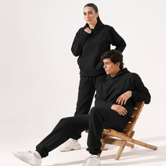 Black F Twist Fleece Co-Ord Set