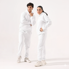 White F Twist Fleece Co-Ord Set