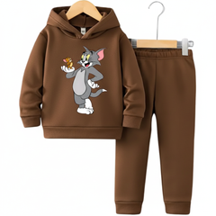 Tom & Jerry Brown Hoodie Tracksuit (Premium)