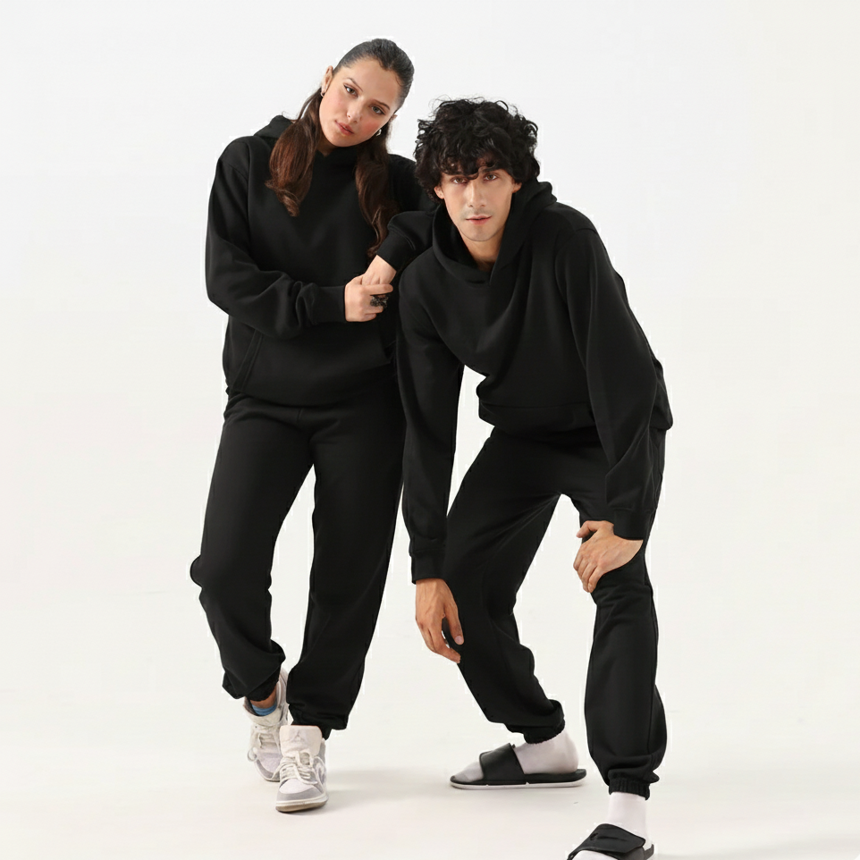 Black Twist Fleece Co-Ord Set