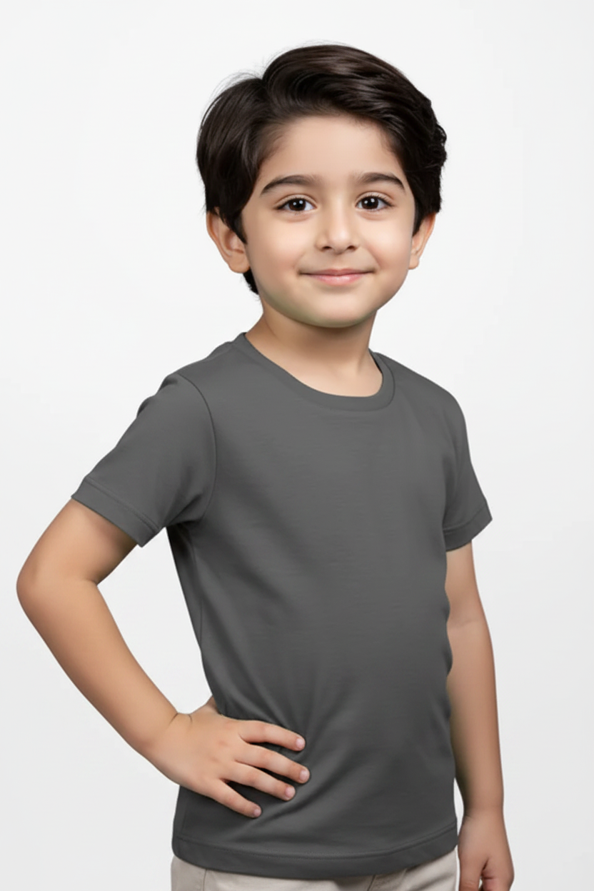 Charcoal Grey Cotton Jersey T-Shirt Boy