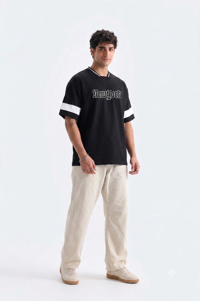 NEW YORK JERSEY DOWN SHOULDER SHIRT -CODE (105)