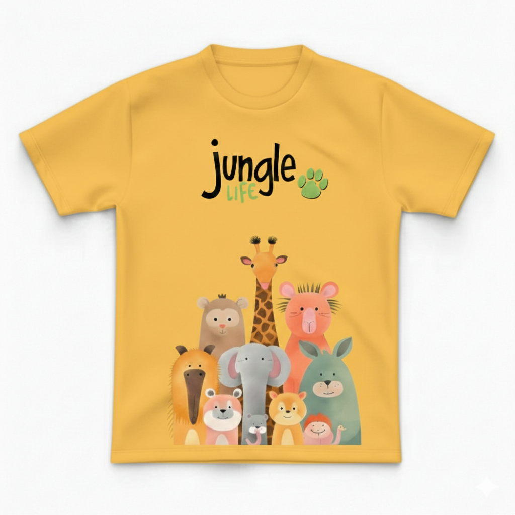 COTTON JERSEY- MULTICOLOR JUNGLE TEE